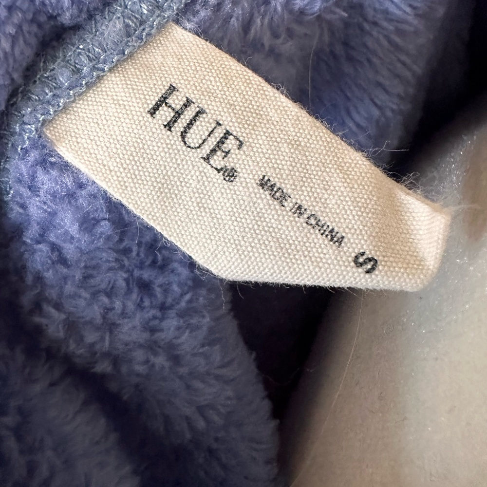 HUE blue bubble knit textured crewneck sweater Small excellent no tags - Picture 4 of 4